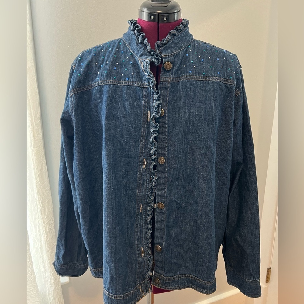 Krazy Kat Denim Jacket 100% Cotton Size XL